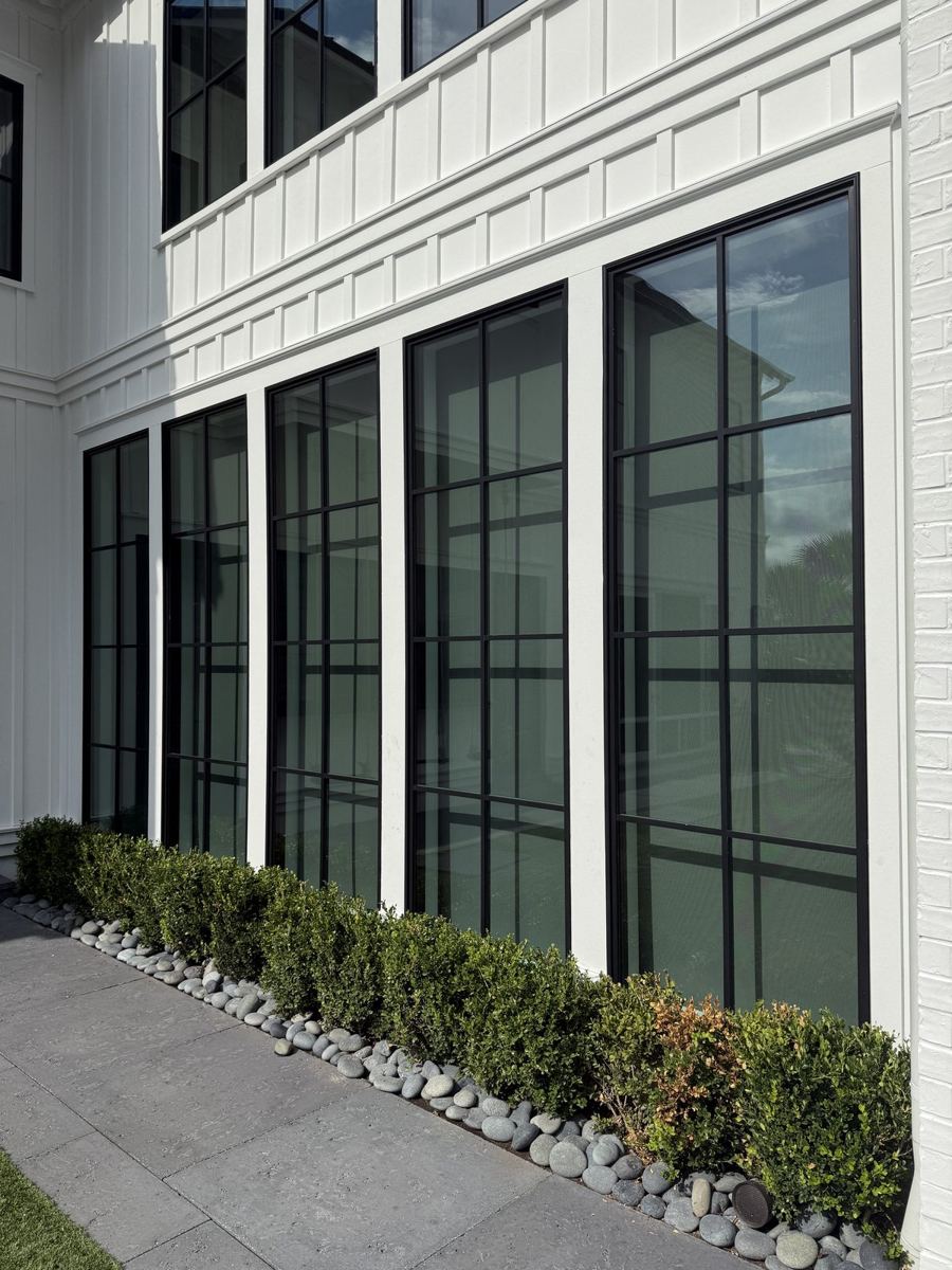 Modern black-frame windows