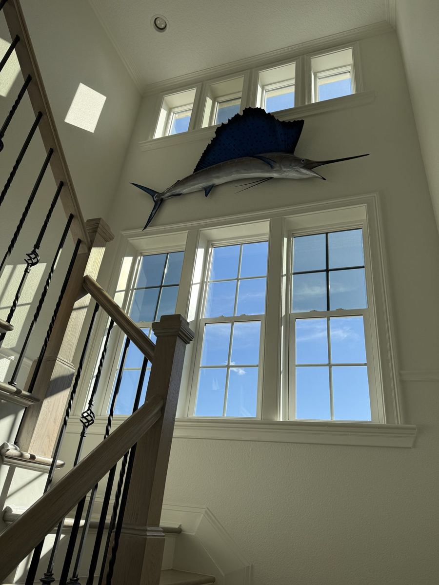 Stairwell windows on a four-story townhome