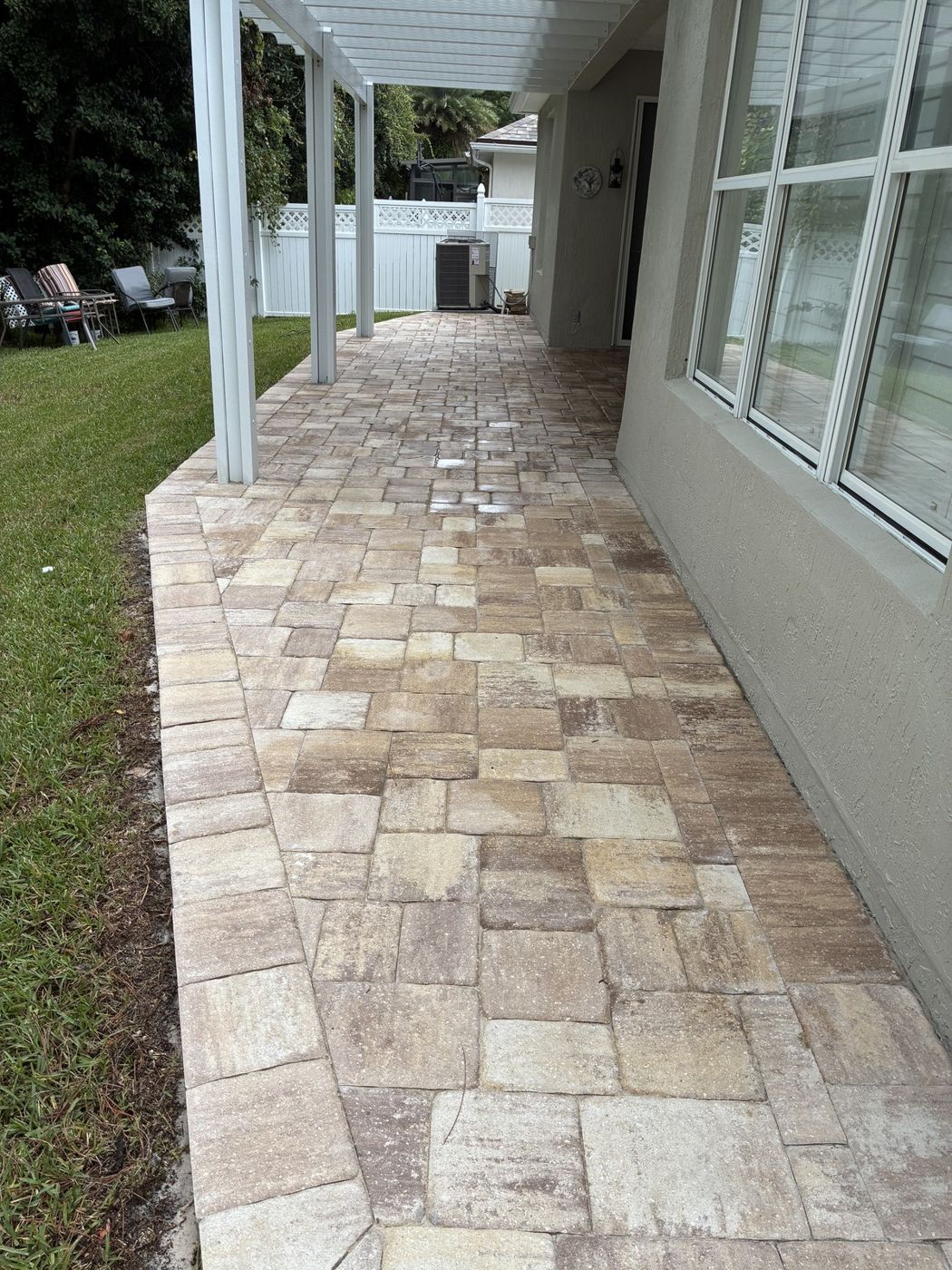 Paver patio cleaning, after