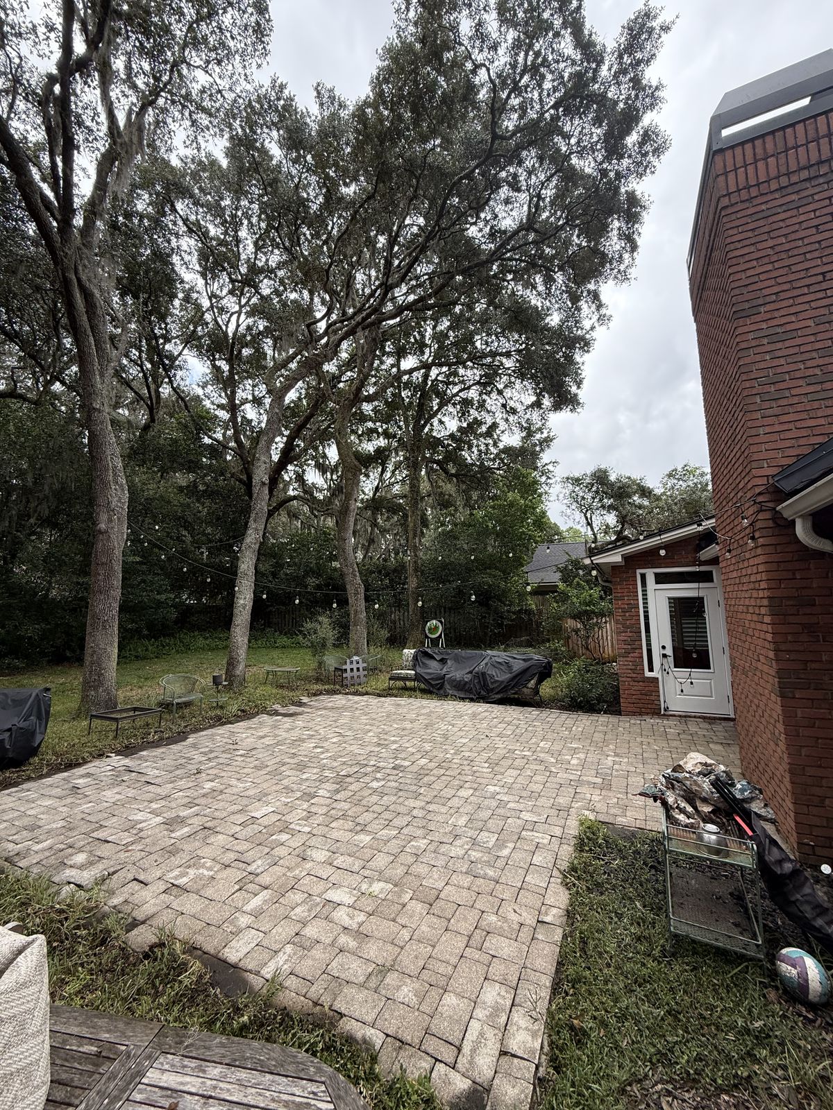 Backyard patio cleaning, after